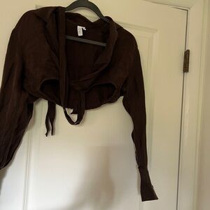 & Other Stories Linen Blend Crop Top